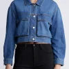 Teagan Women's Boxy Denim Jacket in Authentic Blue - BL15957