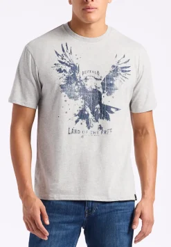 Teagle Men's Graphic T-Shirt with Eagle Print, Heather Grey - BM24647