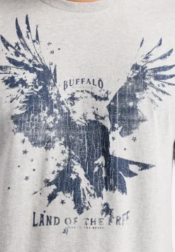 Teagle Men's Graphic T-Shirt with Eagle Print, Heather Grey - BM24647