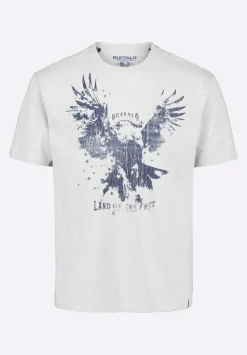 Teagle Men's Graphic T-Shirt with Eagle Print, Heather Grey - BM24647