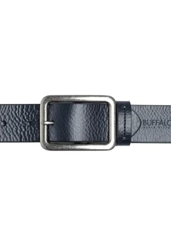 Textured Full Grain Black Buffalo Leather Belt - BB1002C04