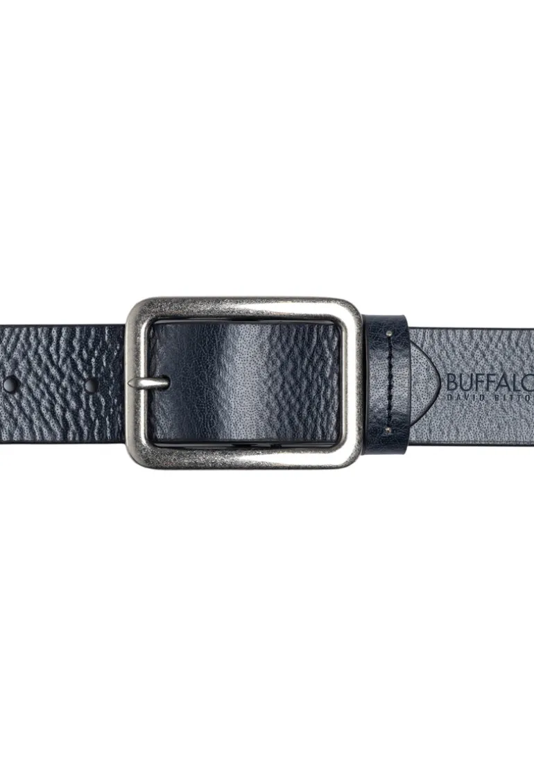 Textured Full Grain Black Buffalo Leather Belt - BB1002C04