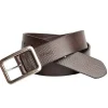 Textured Full Grain Brown Buffalo Leather Belt - BB1002C03