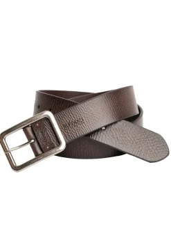 Textured Full Grain Brown Buffalo Leather Belt - BB1002C03
