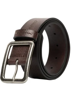 Textured Full Grain Brown Buffalo Leather Belt - BB1002C03