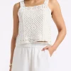 Thalassa Women's Crochet Tank Top, White - SW0121P