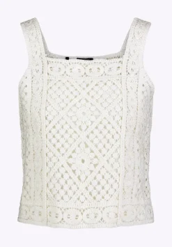 Thalassa Women's Crochet Tank Top, White - SW0121P