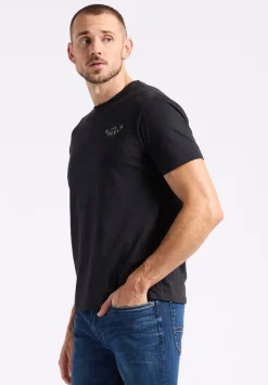 Theels Men's Graphic T-Shirt with Motorcycle Print, Black - BM24639