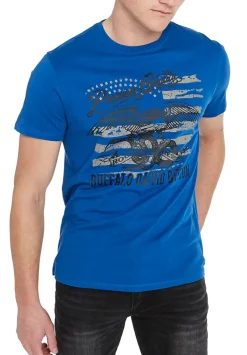 Tijersey Men's Flag Print T-Shirt in Blue - BM23316