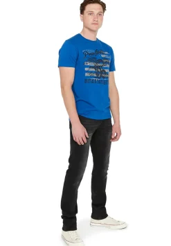 Tijersey Men's Flag Print T-Shirt in Blue - BM23316