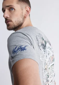 Timmy Men's Back Print T-shirt in Heather Grey - BM24316