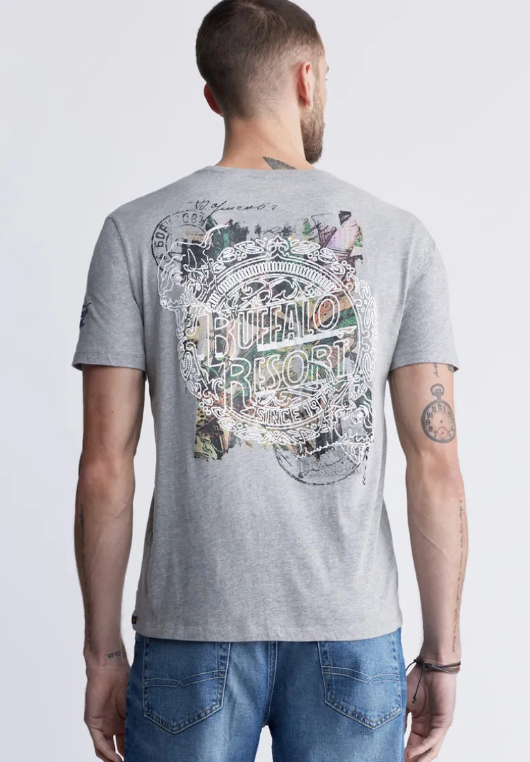 Timmy Men's Back Print T-shirt in Heather Grey - BM24316