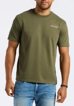 Toftlund Men's Graphic T-Shirt with Bull Skull Print, Fern Green - BM24635