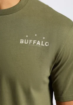Toftlund Men's Graphic T-Shirt with Bull Skull Print, Fern Green - BM24635