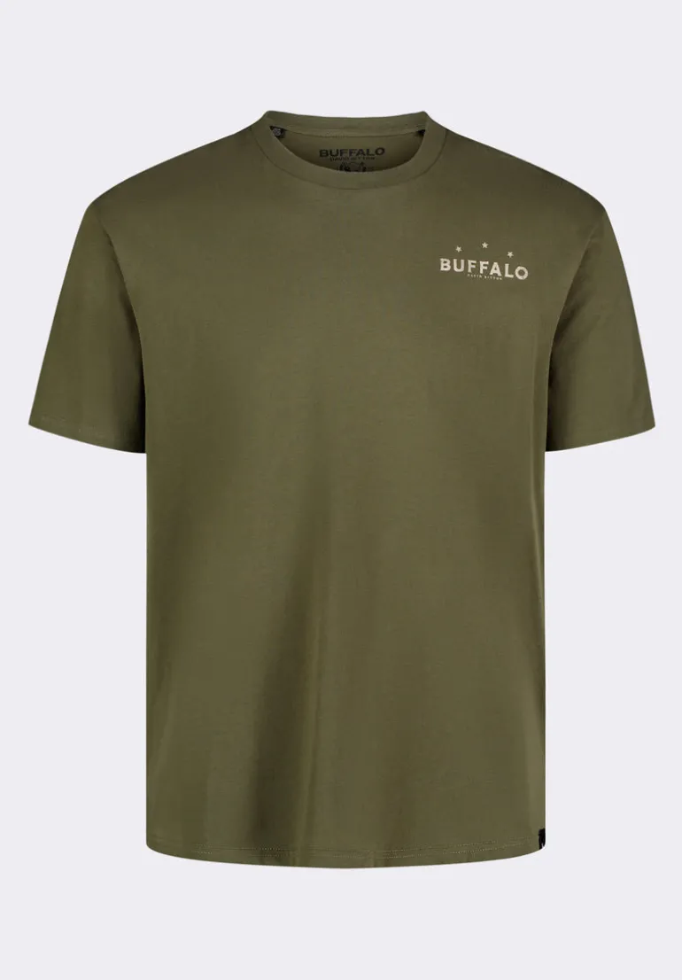 Toftlund Men's Graphic T-Shirt with Bull Skull Print, Fern Green - BM24635