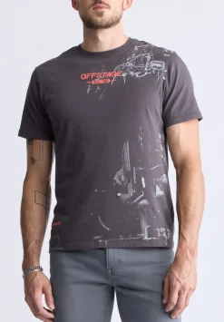 Toledo Men's Buffalo Graphic Print Crewneck T-shirt, Grey - BM24480