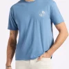 Tollose Men's Graphic T-Shirt with Heritage Print, Coronet Blue - BM24633