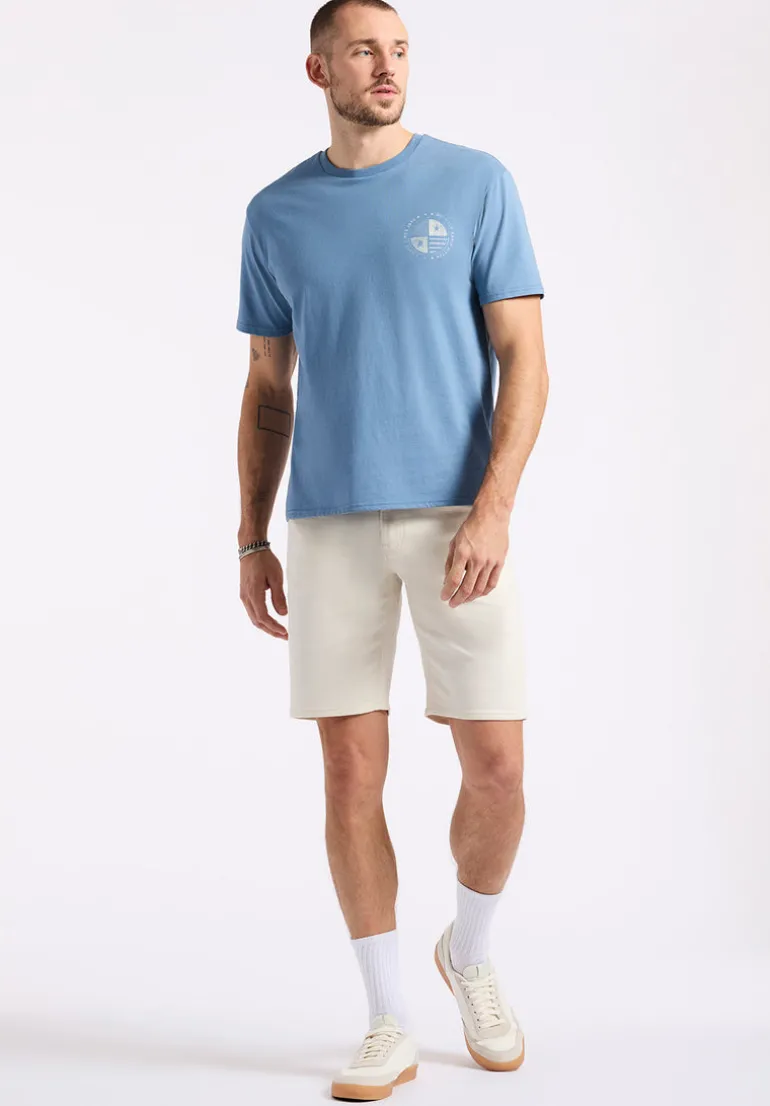 Tollose Men's Graphic T-Shirt with Heritage Print, Coronet Blue - BM24633