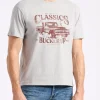 Trige Men's Graphic T-Shirt with Pickup Truck Print, Heather Grey - BM24631