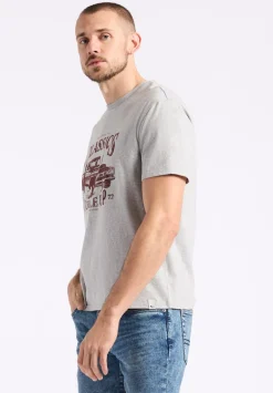 Trige Men's Graphic T-Shirt with Pickup Truck Print, Heather Grey - BM24631