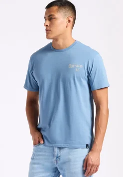 Tuffalo Men's Graphic T-Shirt with Buffalo Print, Coronet Blue - BM24644