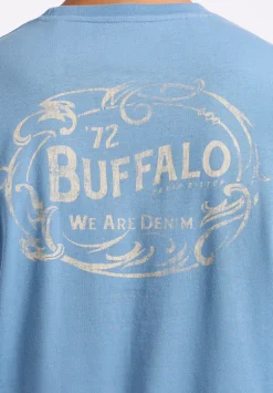 Tuffalo Men's Graphic T-Shirt with Buffalo Print, Coronet Blue - BM24644