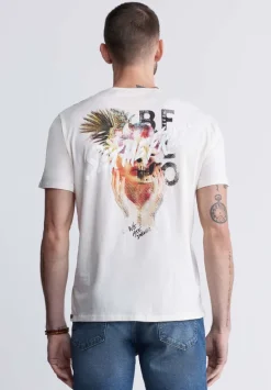Tumuch Men's Short Sleeve Graphic T-shirt, White - BM24332