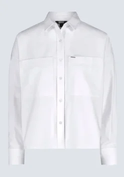 Twyla Women's Boxy Button-Up Shirt, White - WT0170H