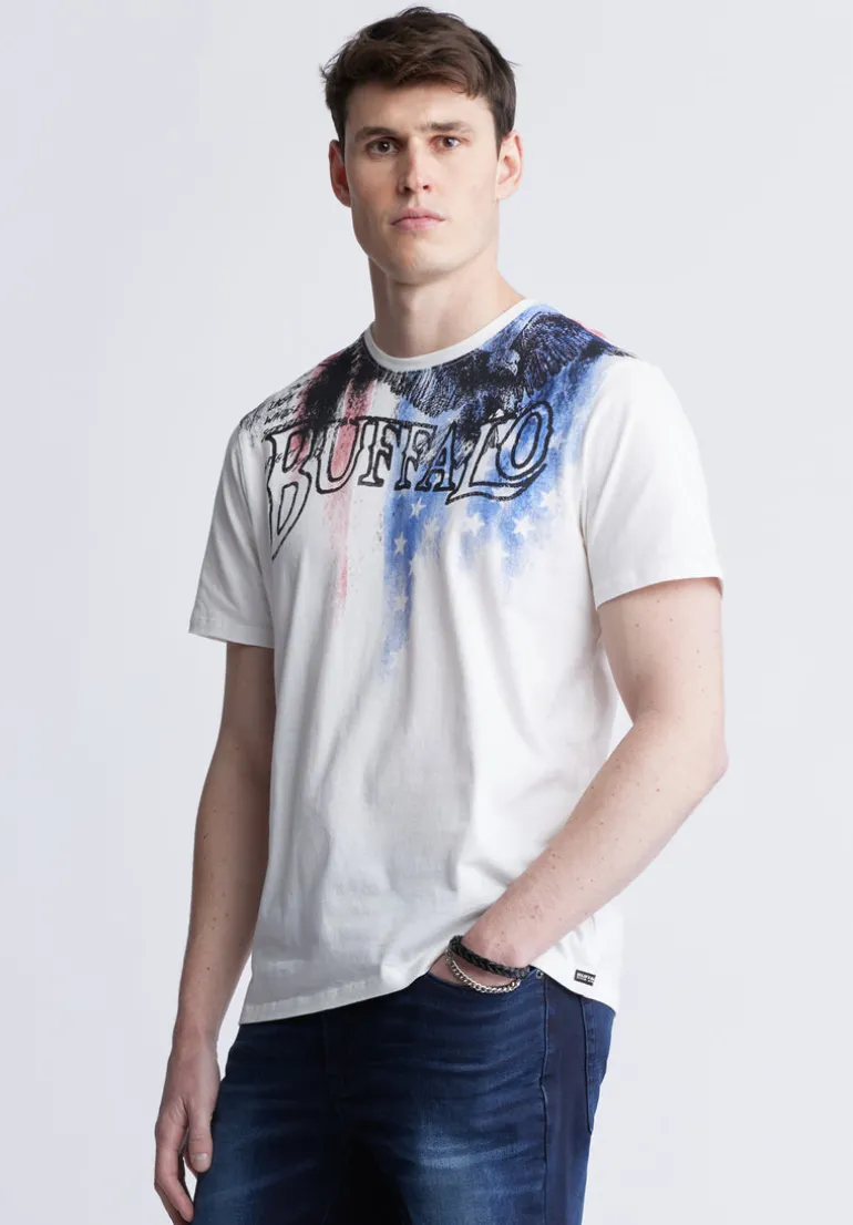 Tyon Men's Short Sleeve Graphic T-shirt, White - BM24352