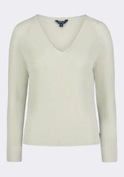 Valencianna Women's V-Neck Lightweight Knit Sweater, Flax Green - SW0126P
