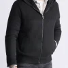 Walmick Men's Full-Zip Knit Hoodie with Sherpa Lining, Black - BM24477