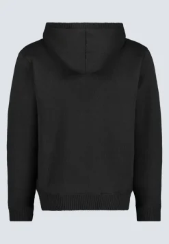 Walmick Men's Full-Zip Knit Hoodie with Sherpa Lining, Black - BM24477
