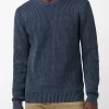 Washy Men's Textured Knit Crewneck Sweater, Whale - BM24184