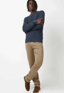 Washy Men's Textured Knit Crewneck Sweater, Whale - BM24184