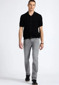 Wasko Men's Cable-Knit Short-Sleeve Button-Up Polo, Black - BM24540