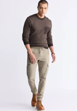 William Men's Striped Knit Pullover, Chocolate - BM24420