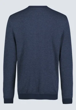 William Men's Striped Knit Pullover, Midnight Blue - BM24420