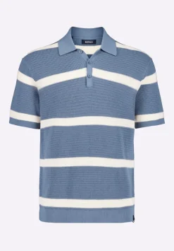 Winder Men's Short-Sleeve Striped Sweater Polo, Mirage Blue - BM24549