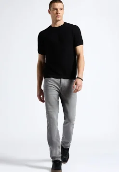 Wipped Men's Textured Knit Short-Sleeve Crewneck Sweater, Charcoal - BM24533