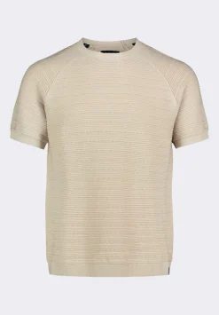 Wipped Men's Textured Knit Short-Sleeve Crewneck Sweater, Buttercream Beige - BM24533