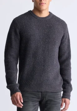 Wonder Men’s Long Sleeve Speckled Knit Sweater, Brown - BM24464