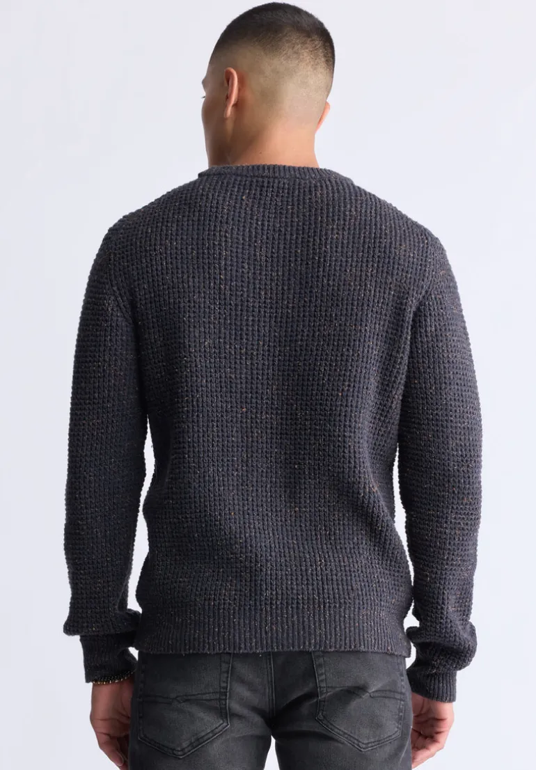 Wonder Men’s Long Sleeve Speckled Knit Sweater, Brown - BM24464
