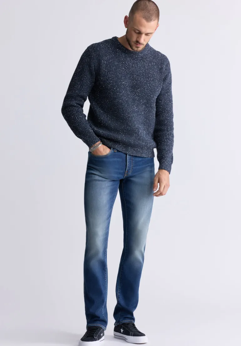 Wonder Men’s Long Sleeve Speckled Knit Sweater, Navy - BM24464