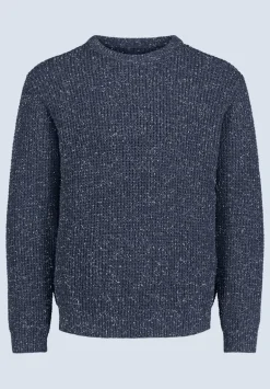 Wonder Men’s Long Sleeve Speckled Knit Sweater, Navy - BM24464