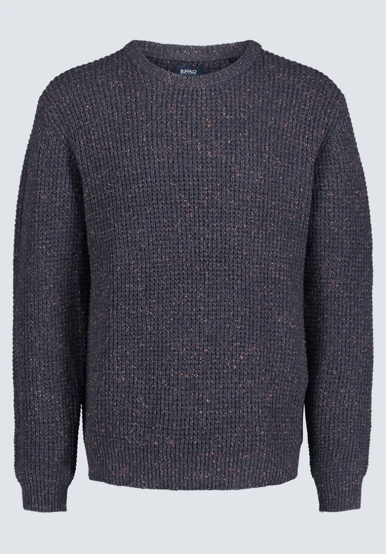 Wonder Men’s Long Sleeve Speckled Knit Sweater, Brown - BM24464