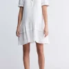Zinnia Women's Ruffled Dress in White - WD0049P
