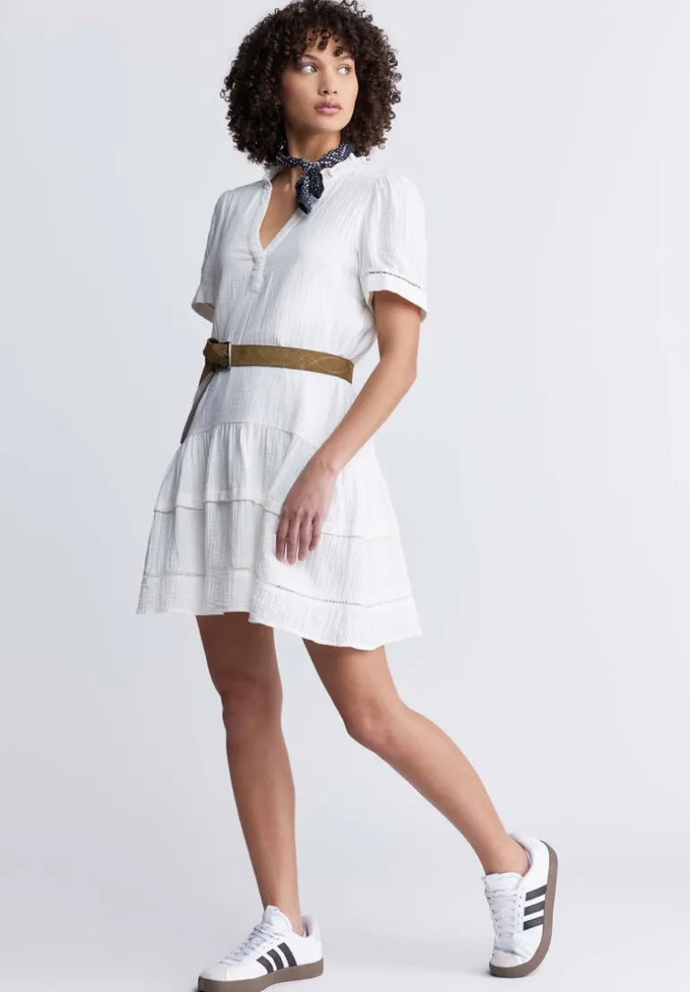 Zinnia Women's Ruffled Dress in White - WD0049P