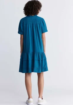Zinnia Women's Ruffled Dress in Teal Blue - WD0033P