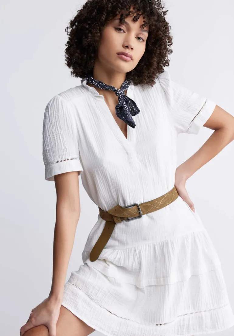 Zinnia Women's Ruffled Dress in White - WD0049P