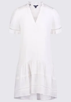 Zinnia Women's Ruffled Dress in White - WD0049P
